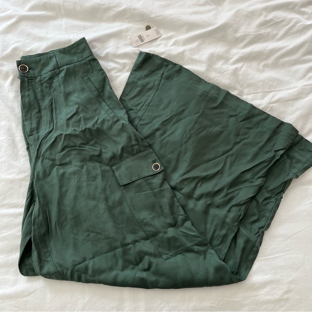Maeve by Anthropologie Wide Leg Chic Green Trousers